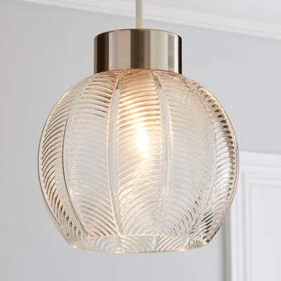 Dunelm Colleen Clear Glass Easy Fit Pendant Clear and Silver