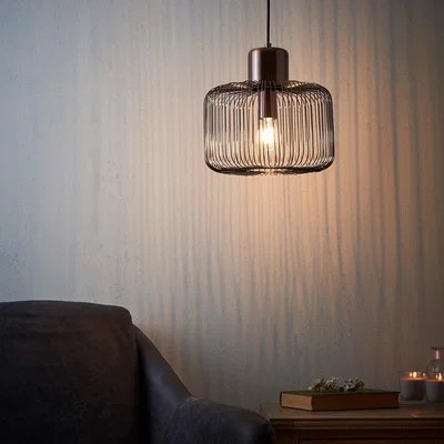 Dunelm Vogue Nicola Antique Copper Pendant Ceiling Fitting Copper
