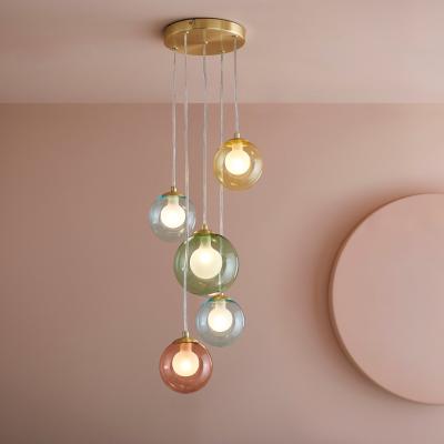 Dunelm Eliza 5 Light Dimmable Cluster Pendant Light MultiColoured