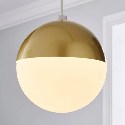 Dunelm Faye Frosted Globe Easy Fit Pendant Gold