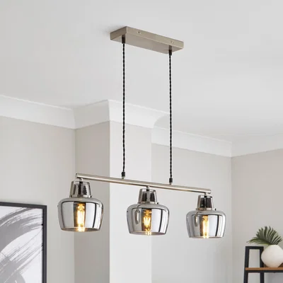 Dunelm Auburn Modern 3 Light Adjustable Diner Ceiling Light