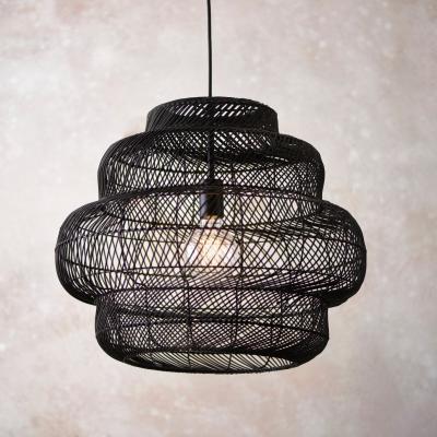 Dunelm Vogue Reese Black Wire Pendant Light Black