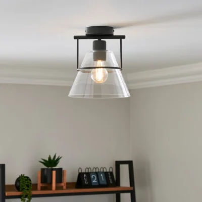 Dunelm Valdez Industrial Flush Ceiling Light