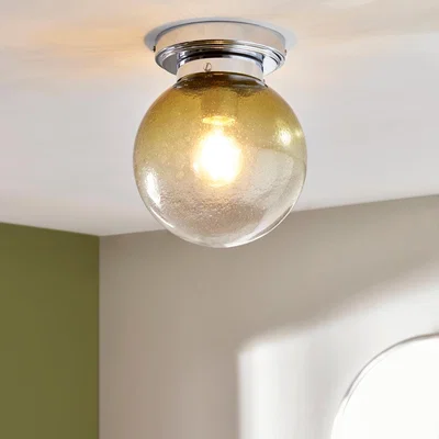 Dunelm Torbay Bathroom 1 Light Flush Ceiling Fitting Green