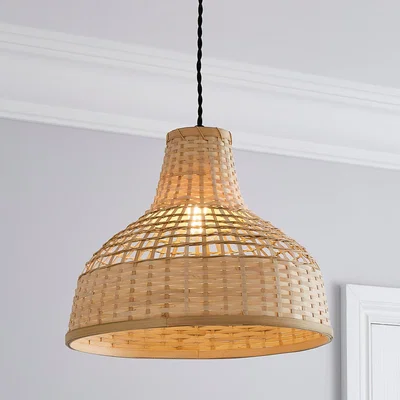 Dunelm Keoni Bamboo Easy Fit Pendant 35cm Brown