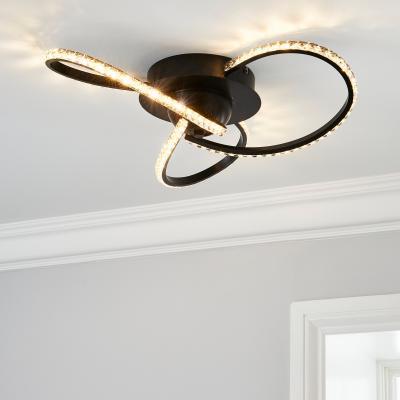 Dunelm Oria 3 Light LED Black Ceiling Fitting Black