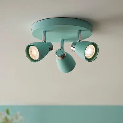 Dunelm Alto 3 Light Spotlight Aqua