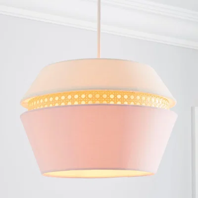 Dunelm Amira Cane Easy Fit Pendant Shade Pink