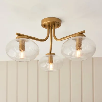 Dunelm Vogue Jarred 3 Light Semi Flush Ceiling Light