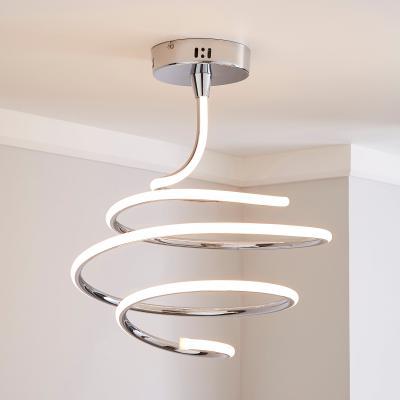 Dunelm Byron Integrated LED Swirl Chrome Ceiling Fitting Chrome