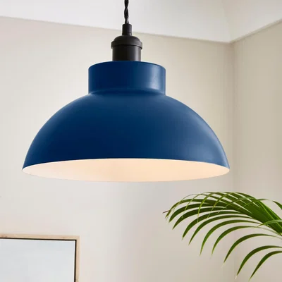 Dunelm Barque Metal Pendant Light Classic Blue