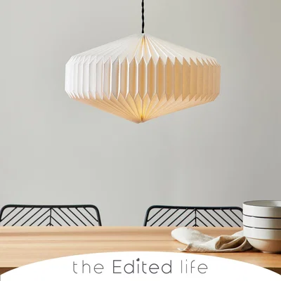 Dunelm Origami Hexagon Paper Easy Fit Pendant White