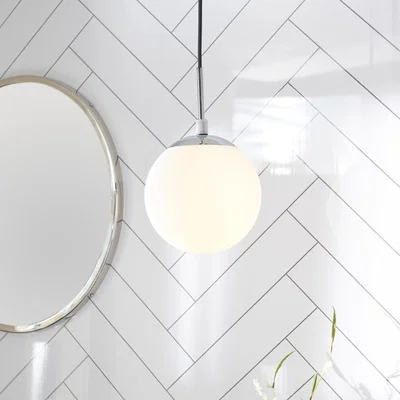 Dunelm Sfera Industrial Bathroom Adjustable Pendant Light Chrome