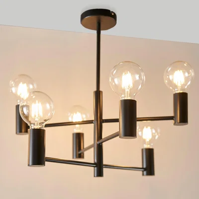 Dunelm Vogue Forsan 6 Light Flush Chandelier Black