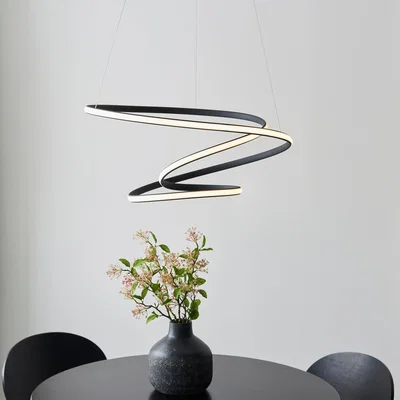 Dunelm Vogue Apollo Spiral Ceiling Light Black