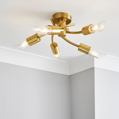 Dunelm Corvus 5 Light Ceiling Fitting Gold