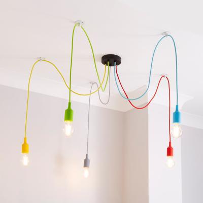 Dunelm Rainbow Flex 5 Light Spider Ceiling Fitting Blue/Yellow/Red