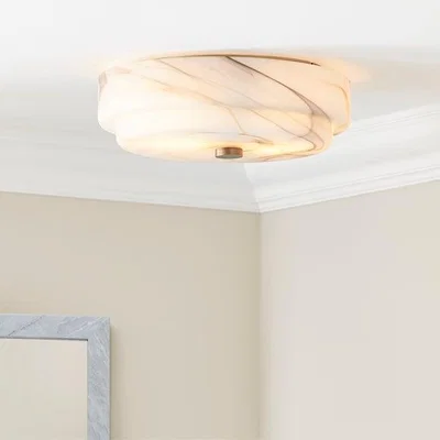 Dunelm Hotel Kimpton Alabaster Bathroom Flush Ceiling Light