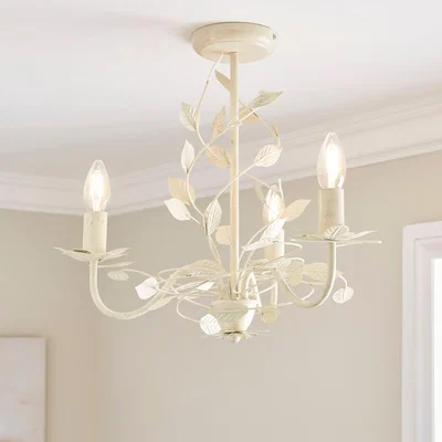 Dunelm Chantelle Floral 3 Light Chandelier White