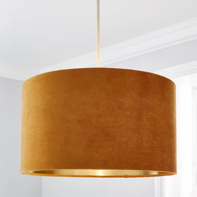 Dunelm Clara 38cm Drum Shade Ochre