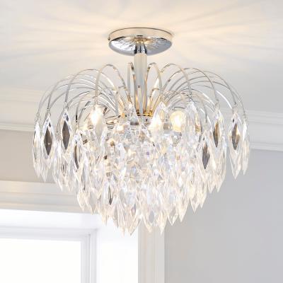 Dunelm Parla 3 Light Chrome Semi-Flush Ceiling Fitting Silver