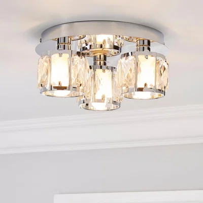 Dunelm Kylie Bathroom 3 Light Flush Fitting Chrome