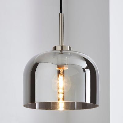 Dunelm Palazzo Smoked Glass Pendant Ceiling Fitting Chrome