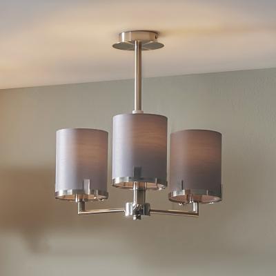 Dunelm Midland Effect 3 Arm Pendant, Brushed Nickel Silver