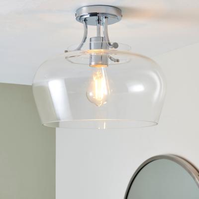 Dunelm Hotel Lilier Bathroom 1 Light Flush Ceiling Fitting Chrome