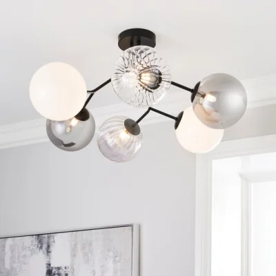 Dunelm Nila 6 Light Semi Flush Ceiling Light
