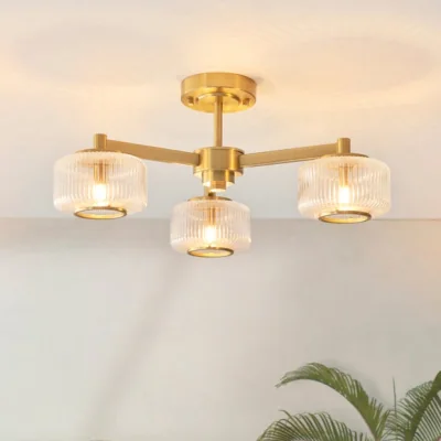 Dunelm Vogue Jake 3 Light Semi Flush Ceiling Light