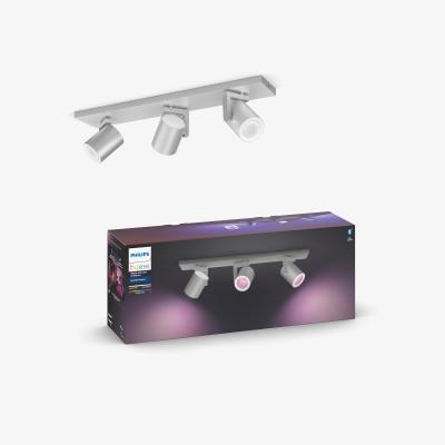 Dunelm Philips HUE Argenta 3 Light Smart LED Ceiling Spotlight Bar Silver