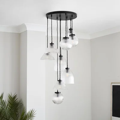 Dunelm Ezra 9 Light Adjustable Cluster Ceiling Light Black