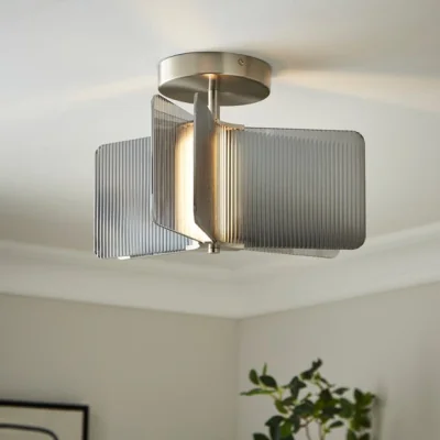 Dunelm Milan Ribbed LED Ceiling Light