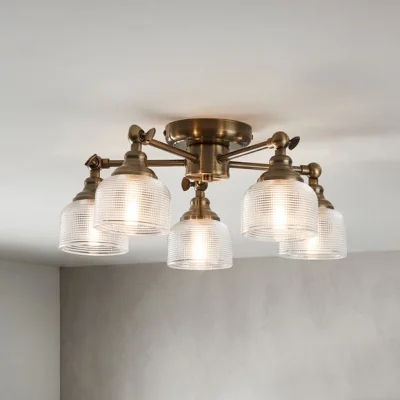 Dunelm Amesbury Industrial 5 Light Adjustable Semi Flush Ceiling Light