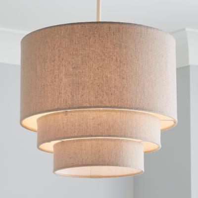 Dunelm Henna 3 Tier 28cm Grey Faux Linen Shade Grey