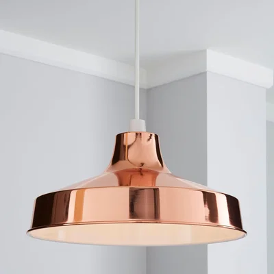 Dunelm Stern 39cm Copper Easy Fit Pendant Copper (Brown)