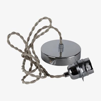 Dunelm Charlie Chrome Twisted Flex Ceiling Fitting Silver