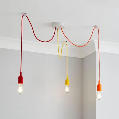 Dunelm Brights Flex 3 Light Spider Cluster Fitting Red/Orange