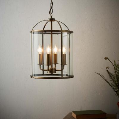 Dunelm Return - Vogue Lambeth 4 Light Glass Pendant Light, Brass