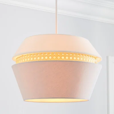 Dunelm Amira Cane Easy Fit Pendant Shade Grey