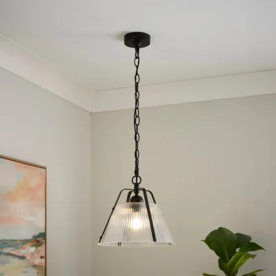 Dunelm Luca Ribbed Adjustable Pendant Light