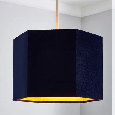 Dunelm Mona 30cm Hexagonal Shade Navy (Blue)