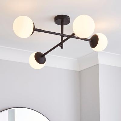 Dunelm Tela Bathroom 4 Light Ceiling Fitting Black Black