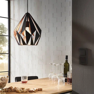 Dunelm EGLO Carlton 1 Pendant Light Copper