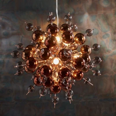 Dunelm Return - Vogue Andromeda 9 Light Ceiling Light, Copper