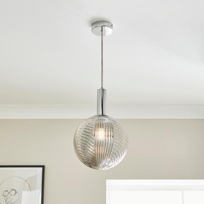 Dunelm Cohen 1 Light Pendant Ceiling Fitting Smoke (Grey)