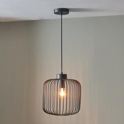 Dunelm Dania Metal Wire Pendant, Matt Black Black