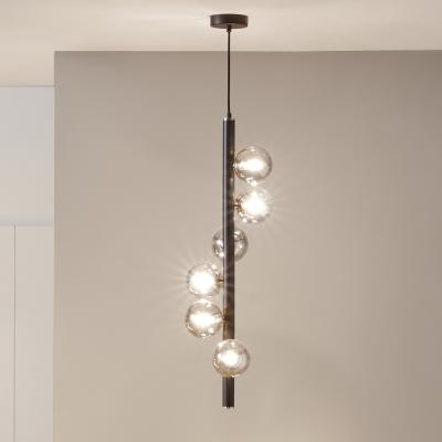 Dunelm Blair Smoke Glass Ball and Black Metal Pendant Light Smoke (Grey)