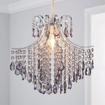 Dunelm Sheridan Smoked Jewels Easy Fit Pendant Smoke